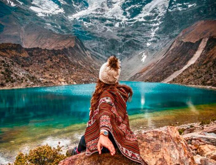 humantay lake during salkantay trekking