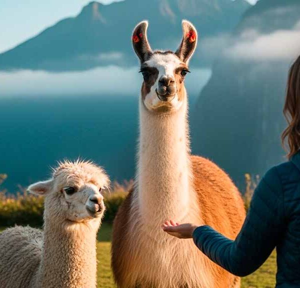 turista descubre personalmente las diferencias entre llamas y alpacas en Perú