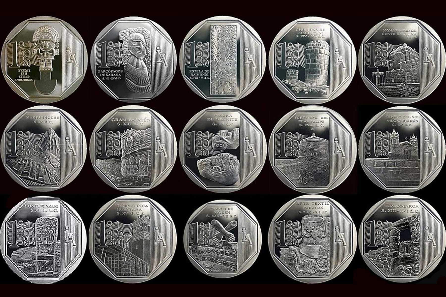 Colección de monedas sol peruano