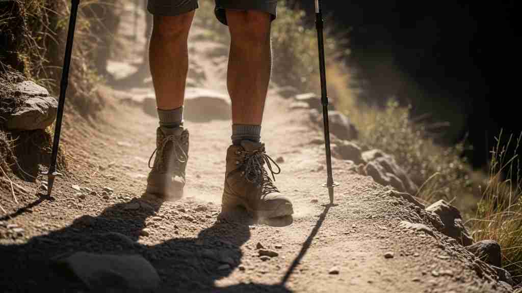 A steep, zigzagging path of the Choquequirao trek, illustrating the trail's difficulty.