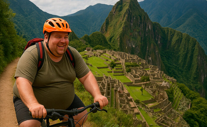 tour para gorditos en cusco haciendo bicicleta rumbo a machu picchu