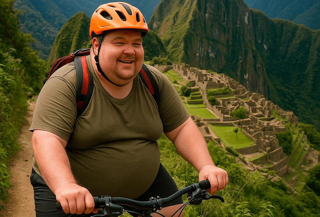 gordito haciendo inca jungle tour a machu picchu bajando de peso