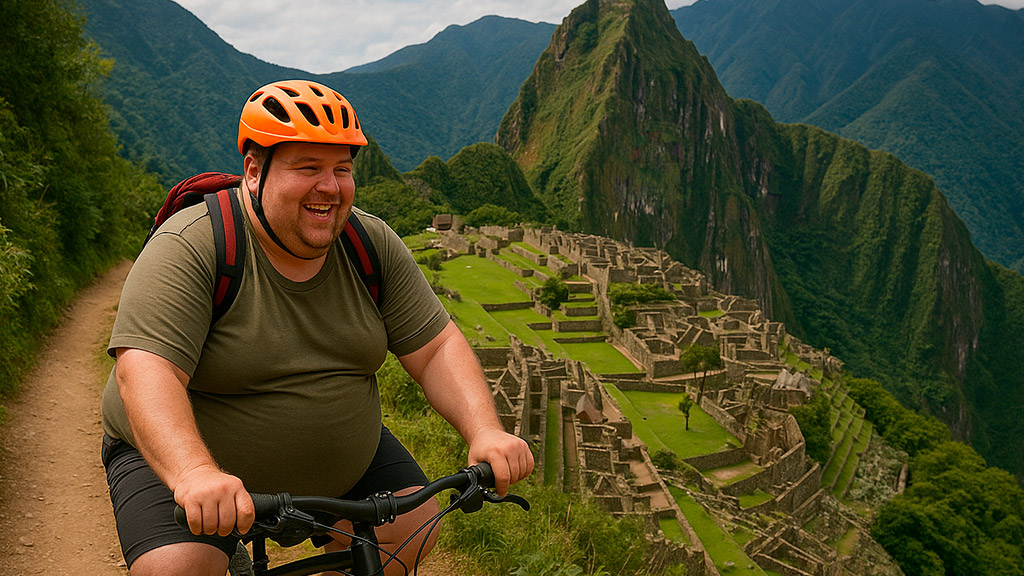 tour para gorditos en cusco haciendo bicicleta rumbo a machu picchu