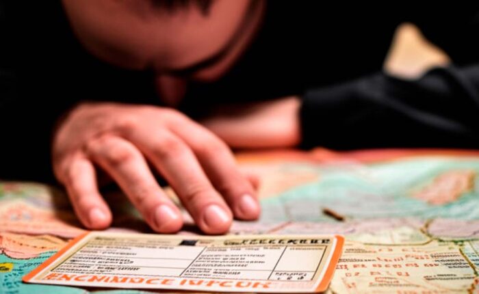 turista frustrado planeando su viaje a peru