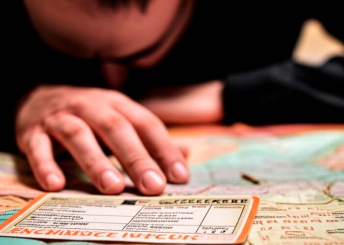 turista frustrado planeando su viaje a peru