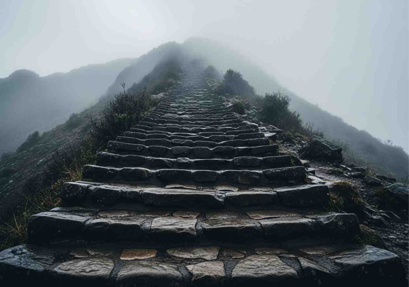 Los agotadores escalones de piedra que ascienden al Abra de la Mujer Muerta, el punto más alto y difícil del Camino Inca