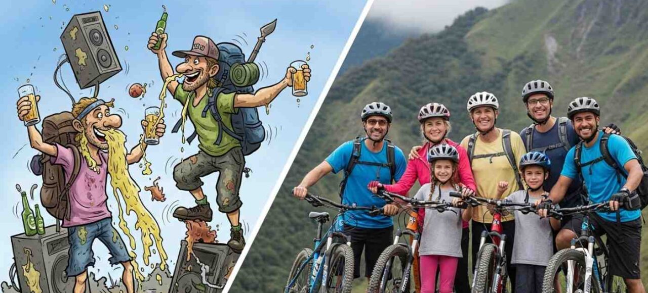 Una imagen que desmiente los mitos del Inka Jungle, mostrando a un grupo diverso y feliz de viajeros listos para la aventura, en contraste con el estereotipo de solo fiesta