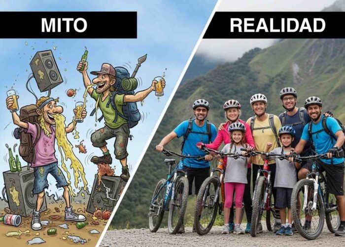 Una imagen que desmiente los mitos del Inka Jungle, mostrando a un grupo diverso y feliz de viajeros listos para la aventura, en contraste con el estereotipo de solo fiesta